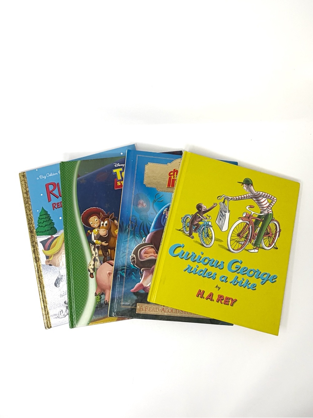 Curious George Disney Kids Books Lot Toy Story Rudolph Chicken Little